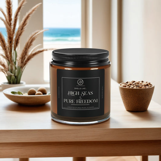 Smells Like...High Seas & Pure Freedom - The bold mix of salty ocean breeze, dark musk, and sandalwood. For those who crave the thrill of uncharted waters.