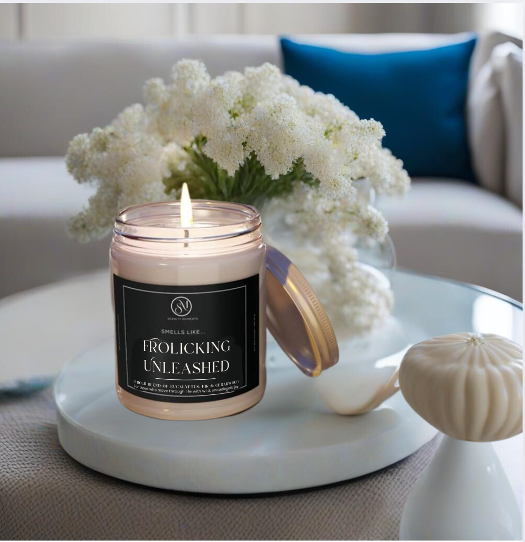 Smells Like...Frolicking Unleashed- Eucalyptus, Fir & Cedarwood. For those who love adventure without leaving home.